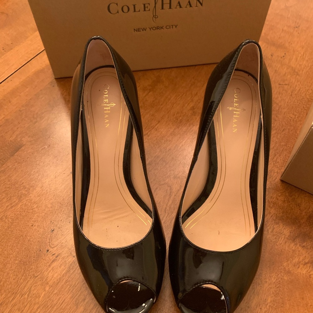 Cole Haan Black Satin Heels